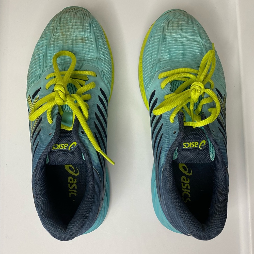 Asics Women’s FuseX Blue Yellow Running Shoes Size 7.5 - Picture 4 of 11